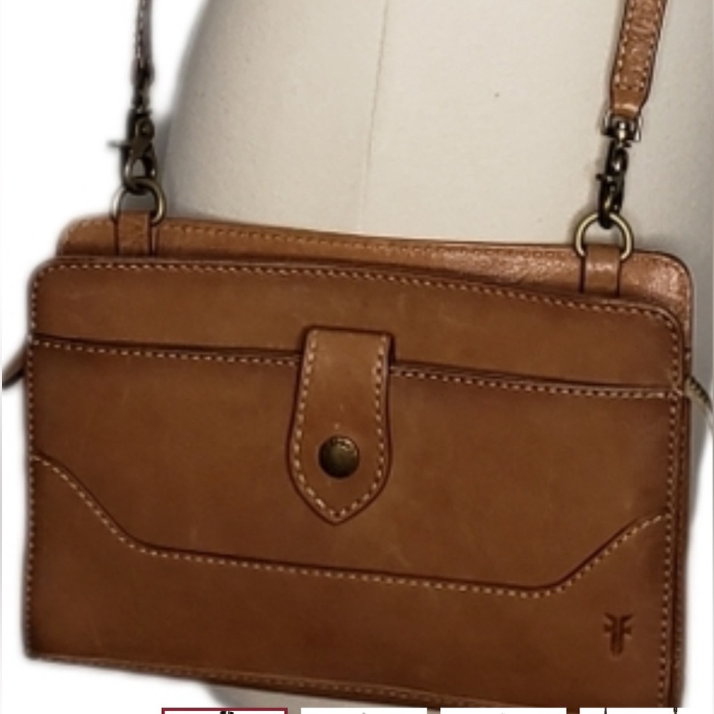 Frye “Melissa “leather Cognac crossbody Bag / purse EUC ❤️